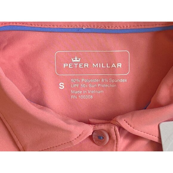 Peter Millar Women Sleeveless Button Golf Shirt UPF 50+ #LS22EK02S Orange Small - Picture 3 of 8